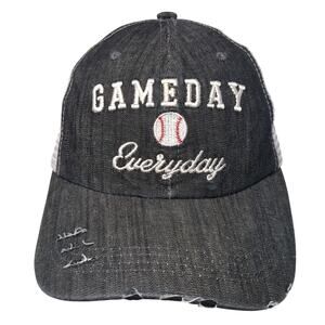 Gameday Everyday Strapback Trucker Hat Gray One Size Distressed Tees 2 Ur Door